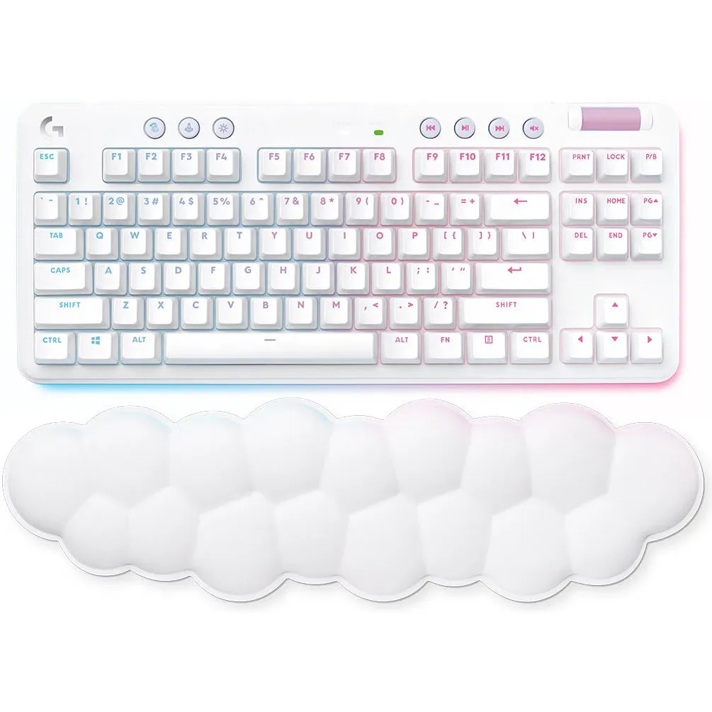 Logitech G715 White Gaming Keyboard With Keyboard Palm Rest
