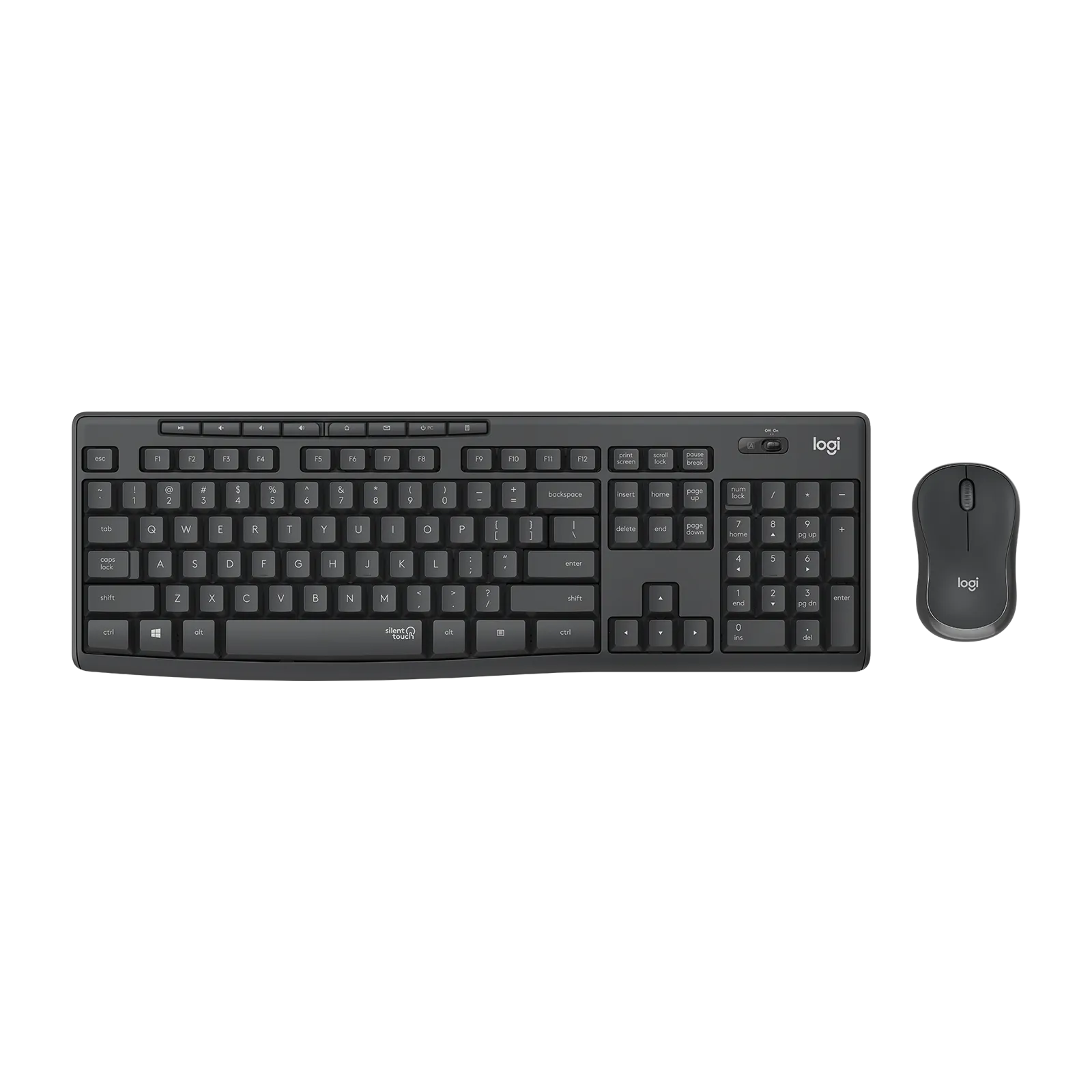 Logitech Mk295 Silent Wireless Mouse And Keyboard Combo With Silenttouch Technology Arabic Keyboard Graphite