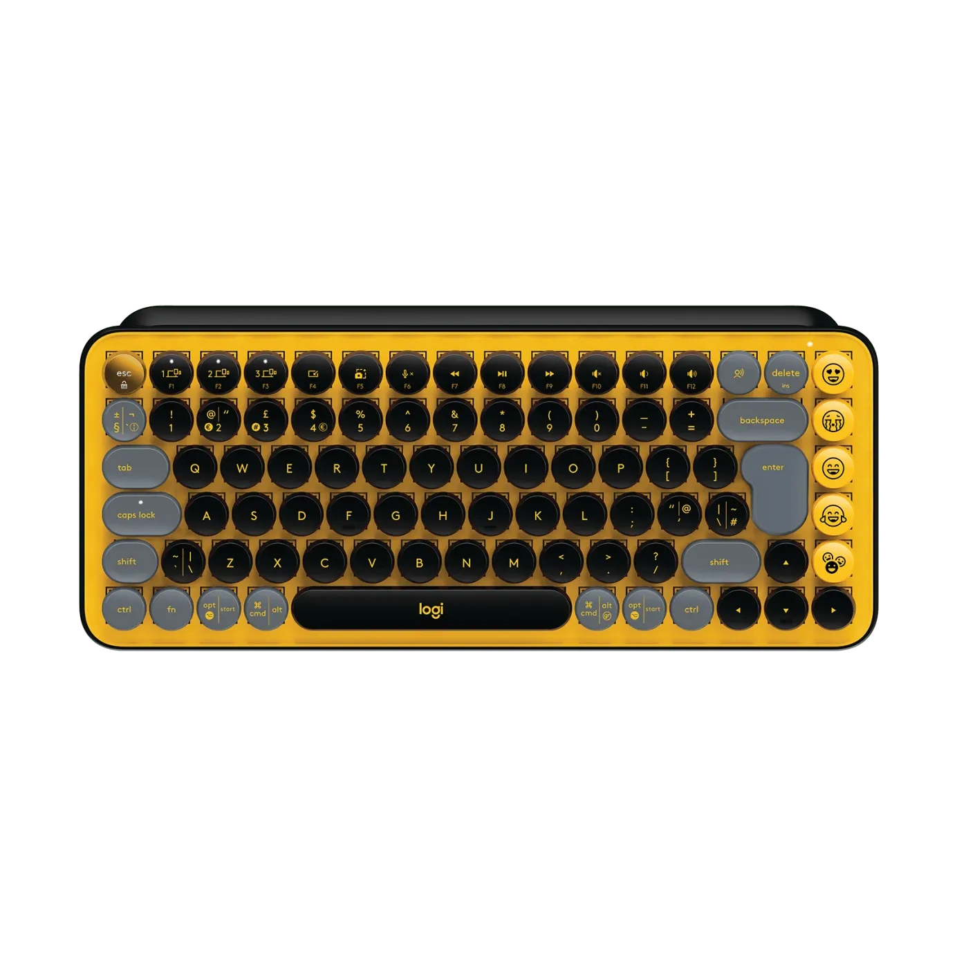 Logitech Pop Keys Wireless Mechanical Keyboard With Emoji Keys Blast Yellow Us Intl Bolt
