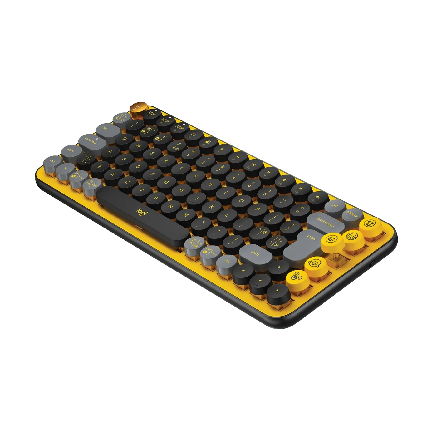 Logitech Pop Keys Wireless Mechanical Keyboard With Emoji Keys Blast Yellow Us Intl Bolt