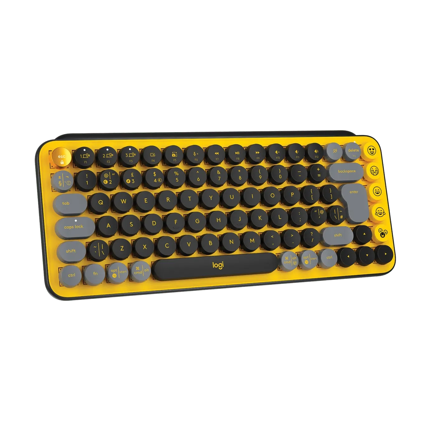 Logitech Pop Keys Wireless Mechanical Keyboard With Emoji Keys Blast Yellow Us Intl Bolt