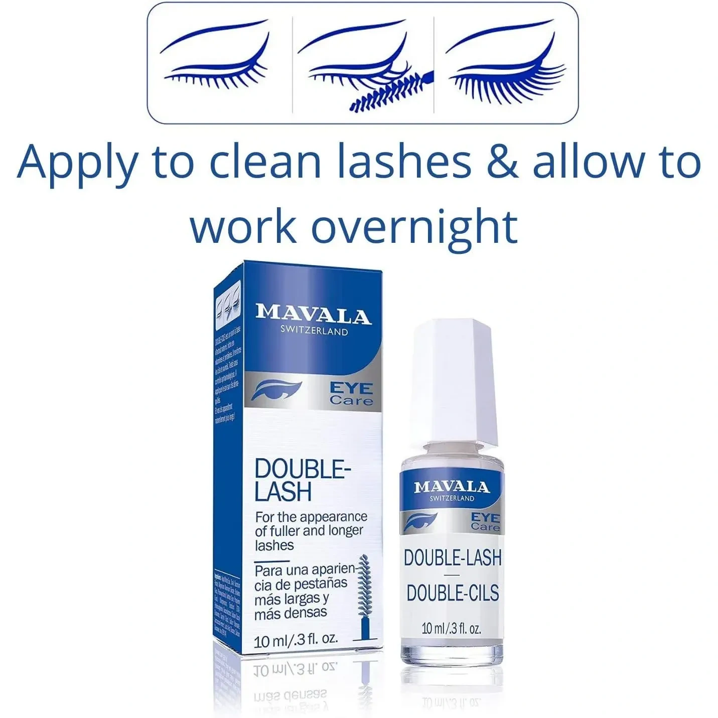 Mavala Switzerland Double Lash Eye Care Serum For Stronger And Thicker Eye Lashes, 10 Ml