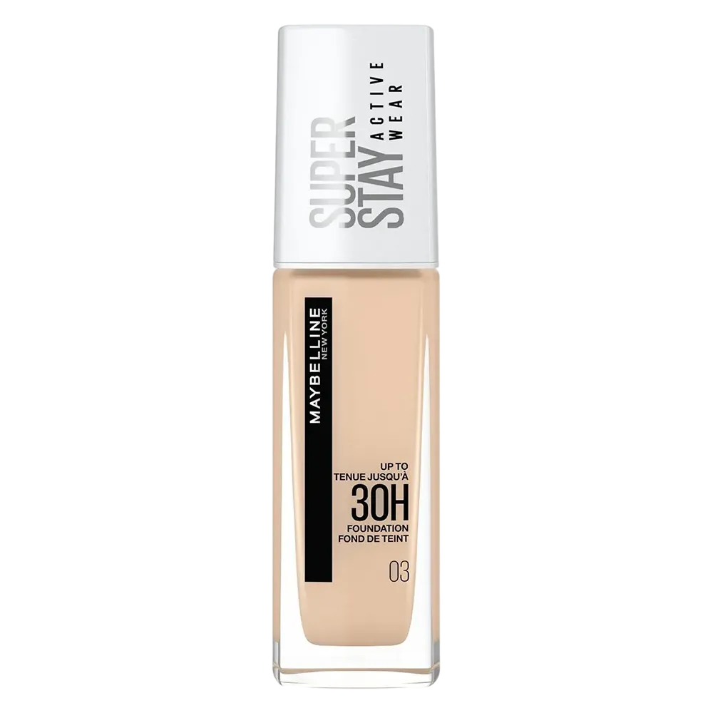 Maybelline New York Super Stay Full Coverage Liquid Foundation Active Wear Makeup 03 True Ivory 30Ml