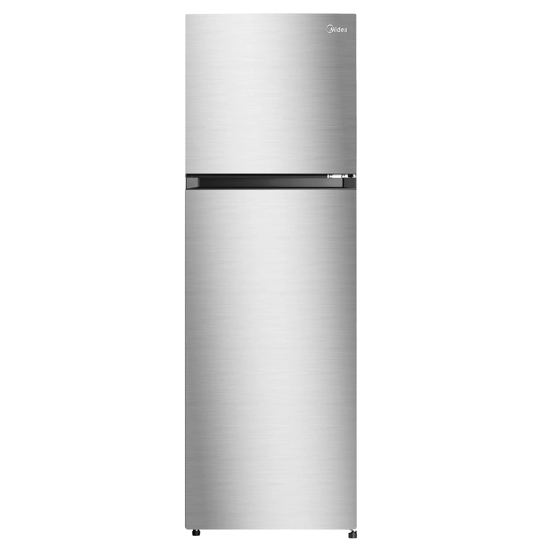 Midea Double Door Refrigerator Net Capacity 356L Silver Finish Glass Shelves