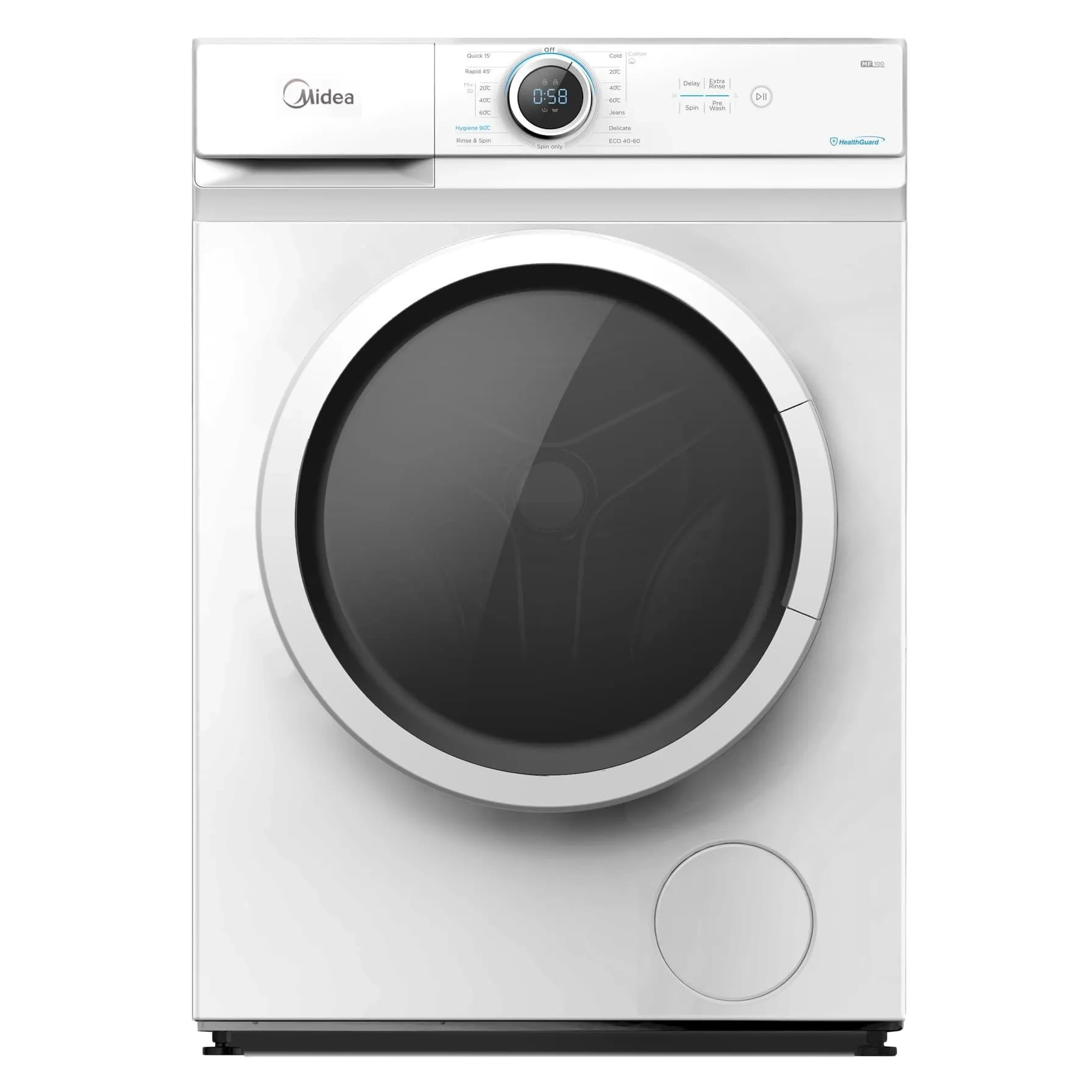 Midea Washing Machine 6Kg, 1000RPM, White Colour MF100W60W-GCC