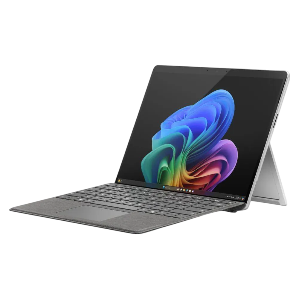 Microsoft Surface Pro Copilot+ Qualcomm Snapdragon X Elite 16 Gb Ram 512 Gb Ssd Qualcomm Adreno Gpu 13-inch Windows 11 Home Platinum Keyboard Cover Arabic/ English Zia-00008+tyc