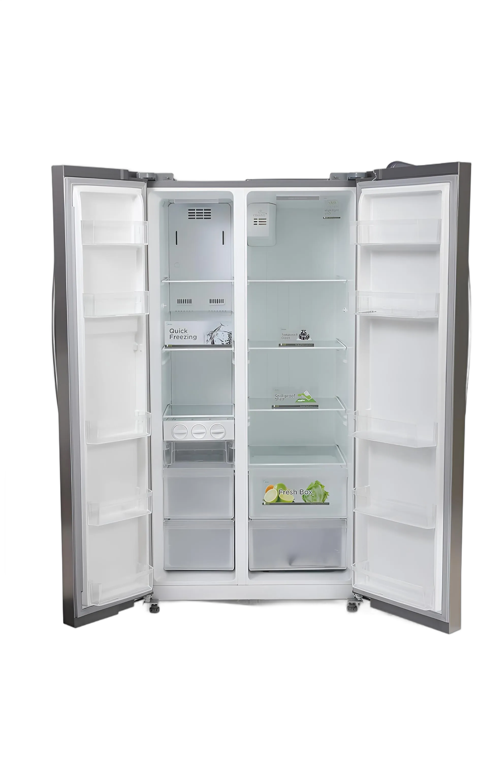 Midea 690L Gross Side By Side 2 Door Refrigerator Stainless steel HC689WENS