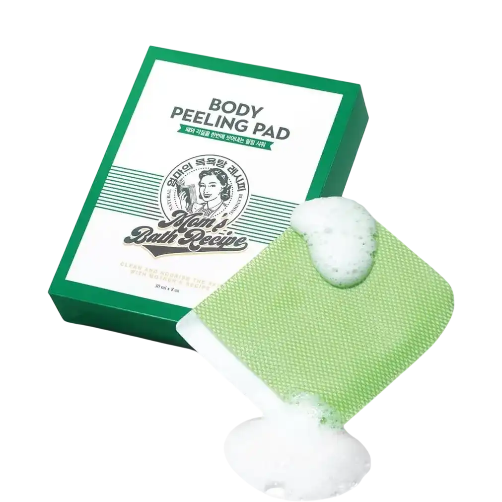 Mom's Bath Recipe Body Peeling Pad Honey & Yogurt All In One Bubble Body Wash & Scrub Glove
