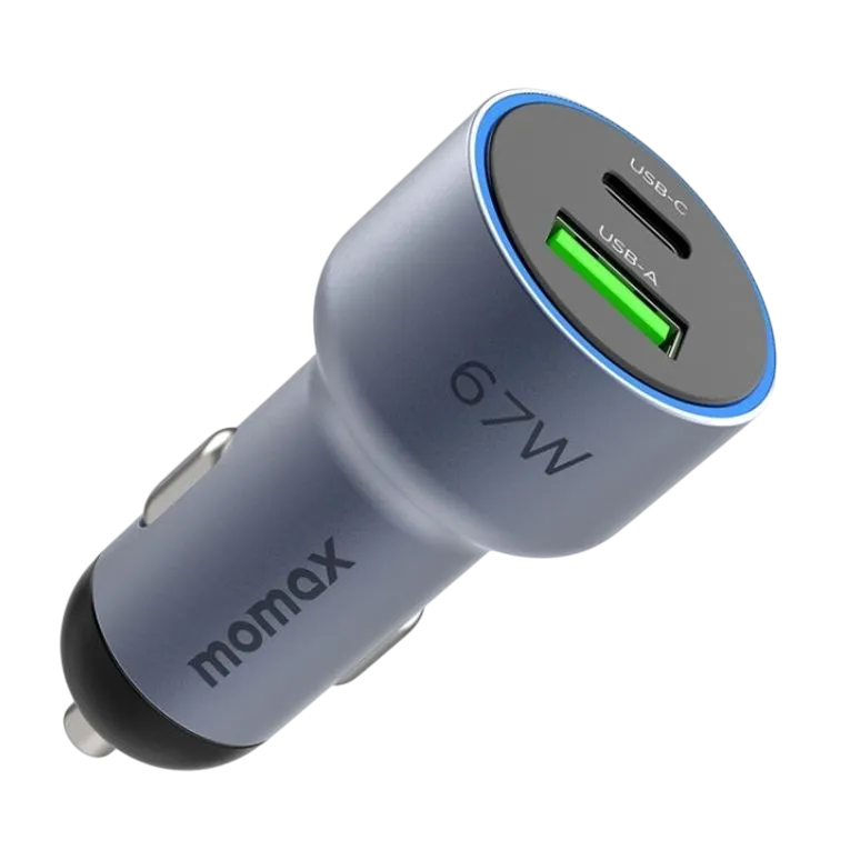 Momax Move 67w Dual Port Car Charger Space Grey Uc16e