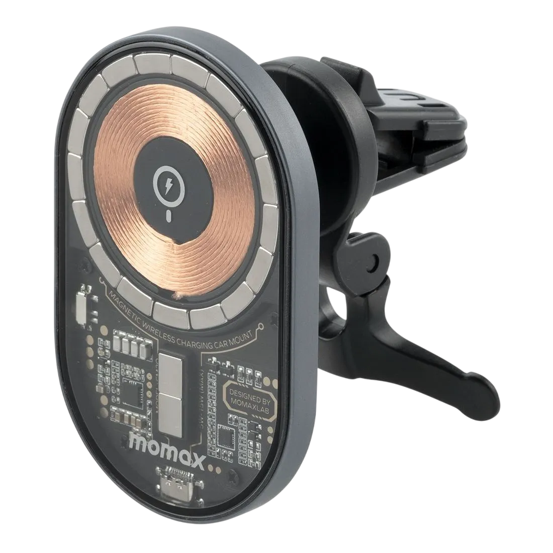 Momax Q.mag Mount 3 15w Magsafe Wireless Charging Car Mount Space Grey Cm20e