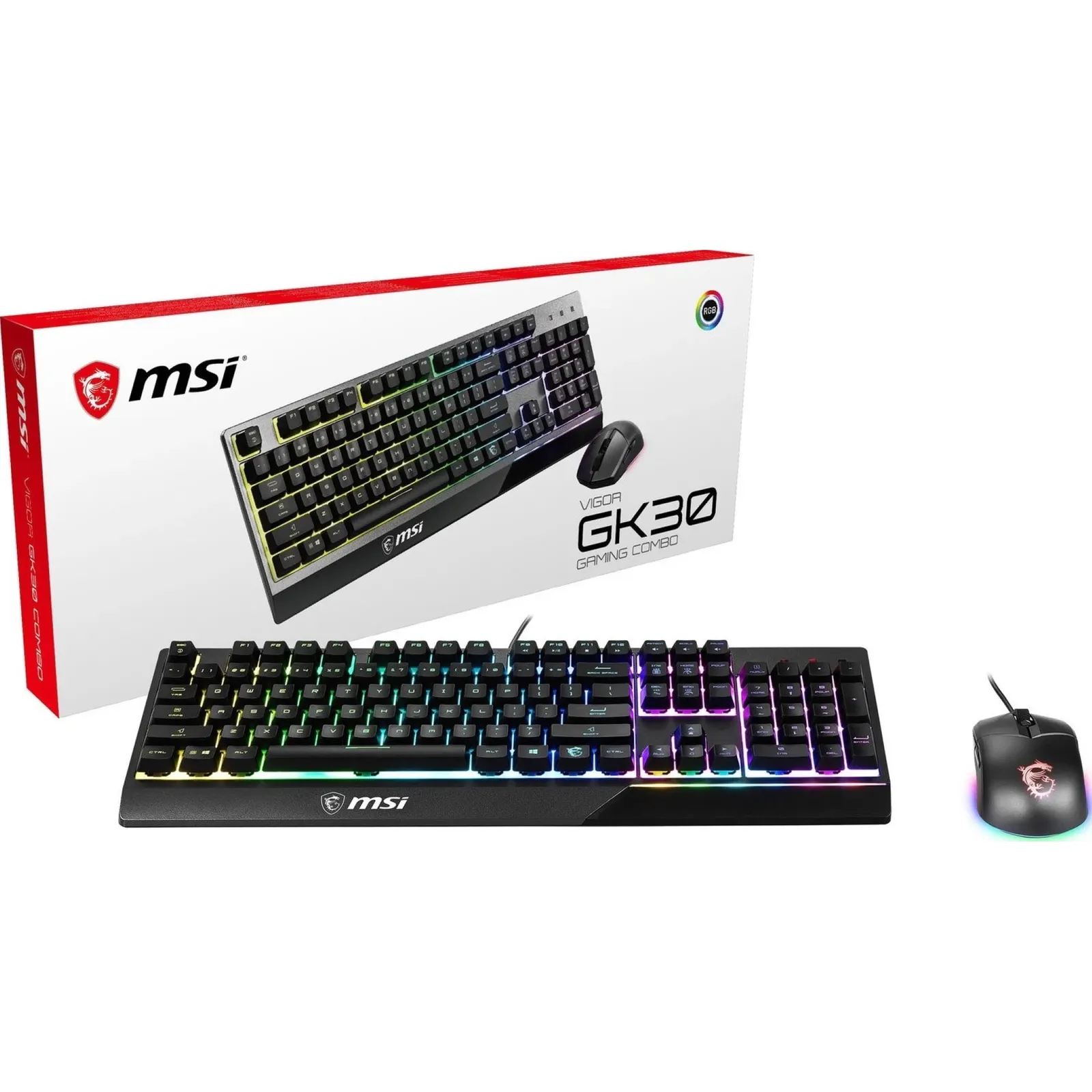 Msi Vigor Gk30 Combo Us Mechanical-like Rgb Gaming Keyboard Black