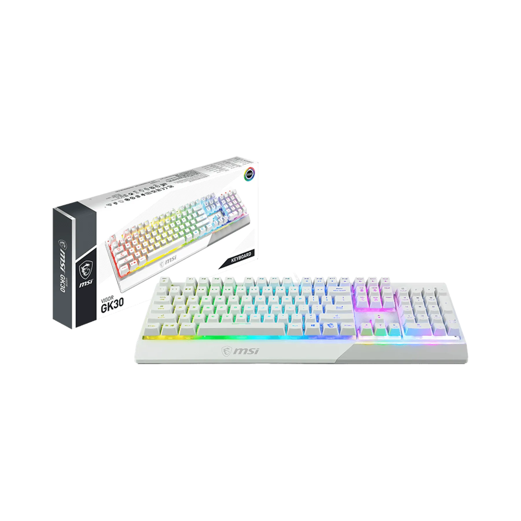 Msi Vigor Gk30 Gaming Keyboard White Ar