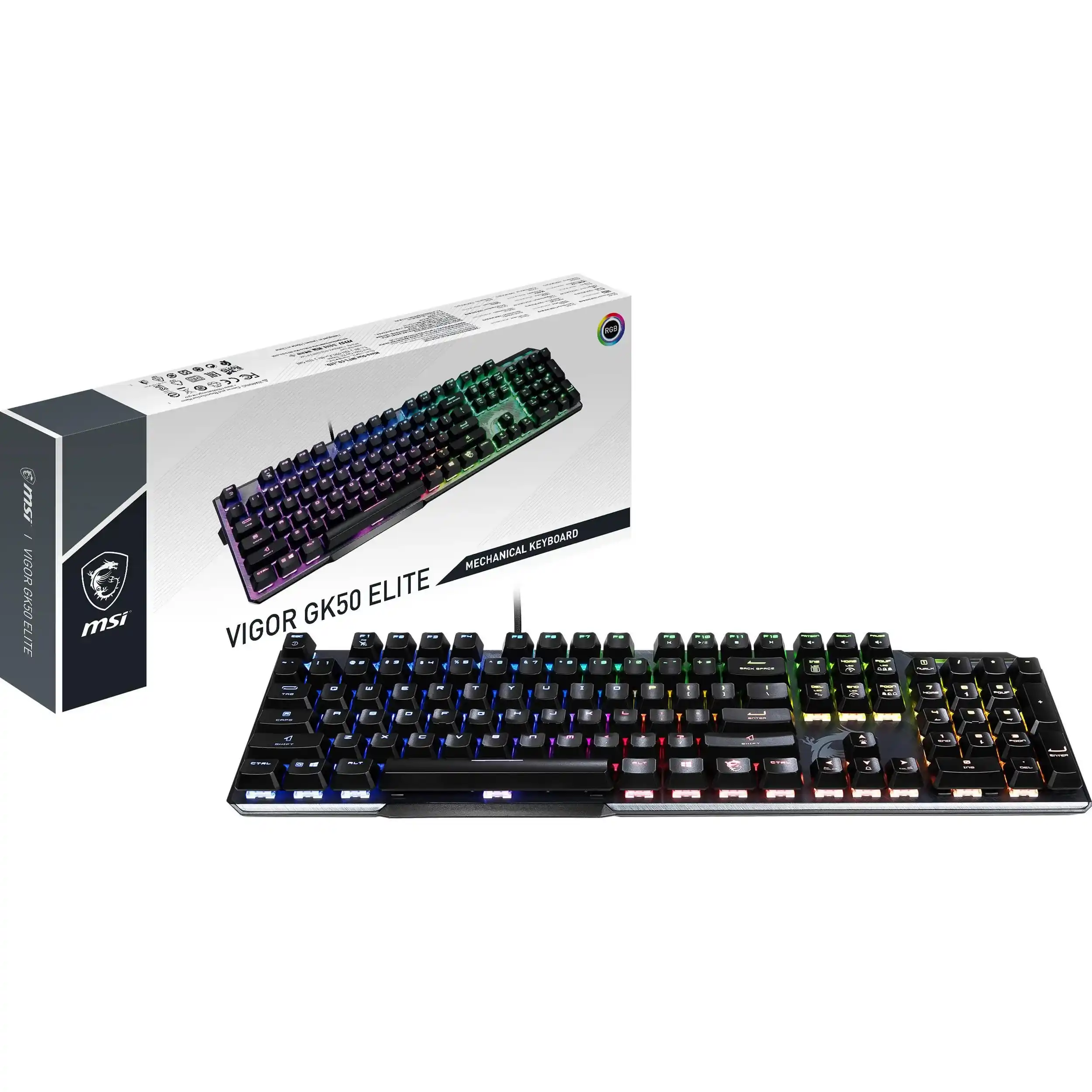 Msi Vigor Gk50 Elite Kailh Blue Gaming Keyboard Us Black