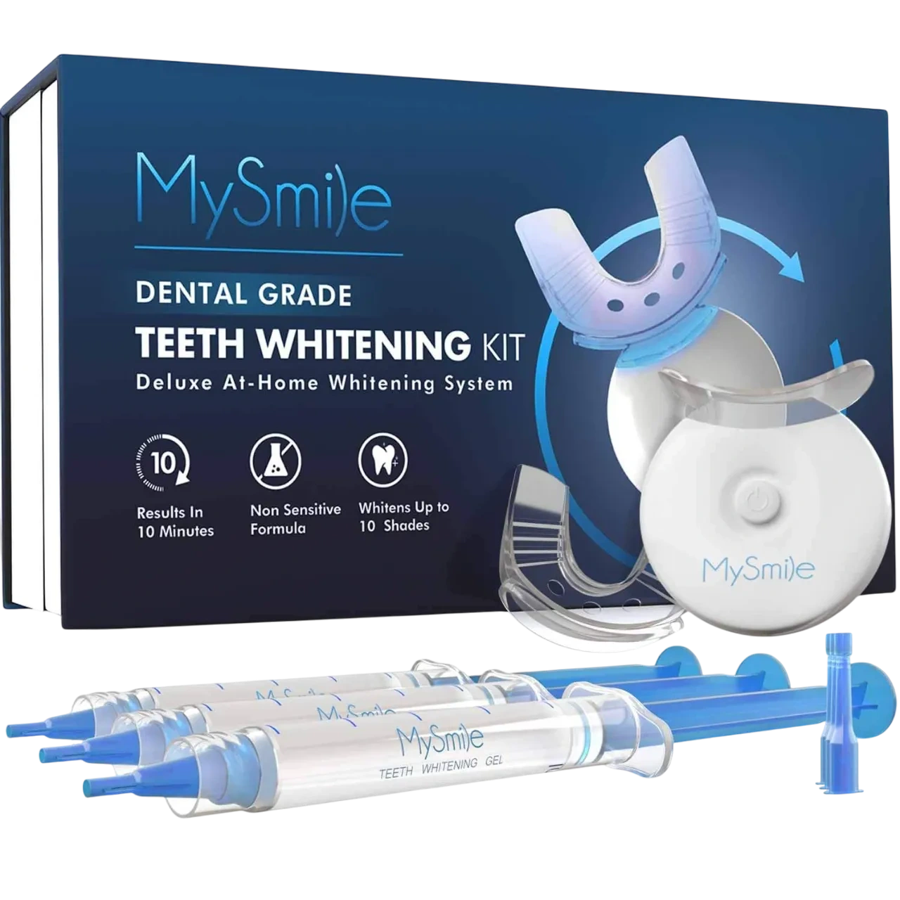 Mysmile Teeth Whitening Kit With Led Light, 10 Min Non-sensitive Fast Teeth Whitener With 3 Carbamide Peroxide Teeth Whitening Gel