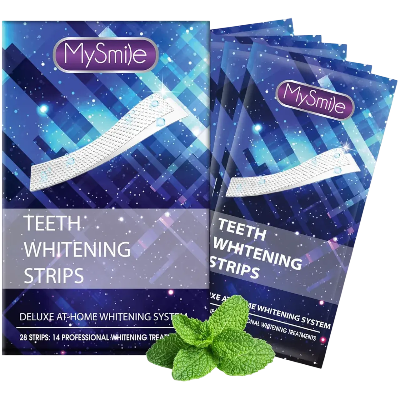 Mysmile Teeth Whitening Strips 28 Strips(14 Treatments), Peroxide Free, Non-sensitive Formula For Sensitive Teeth