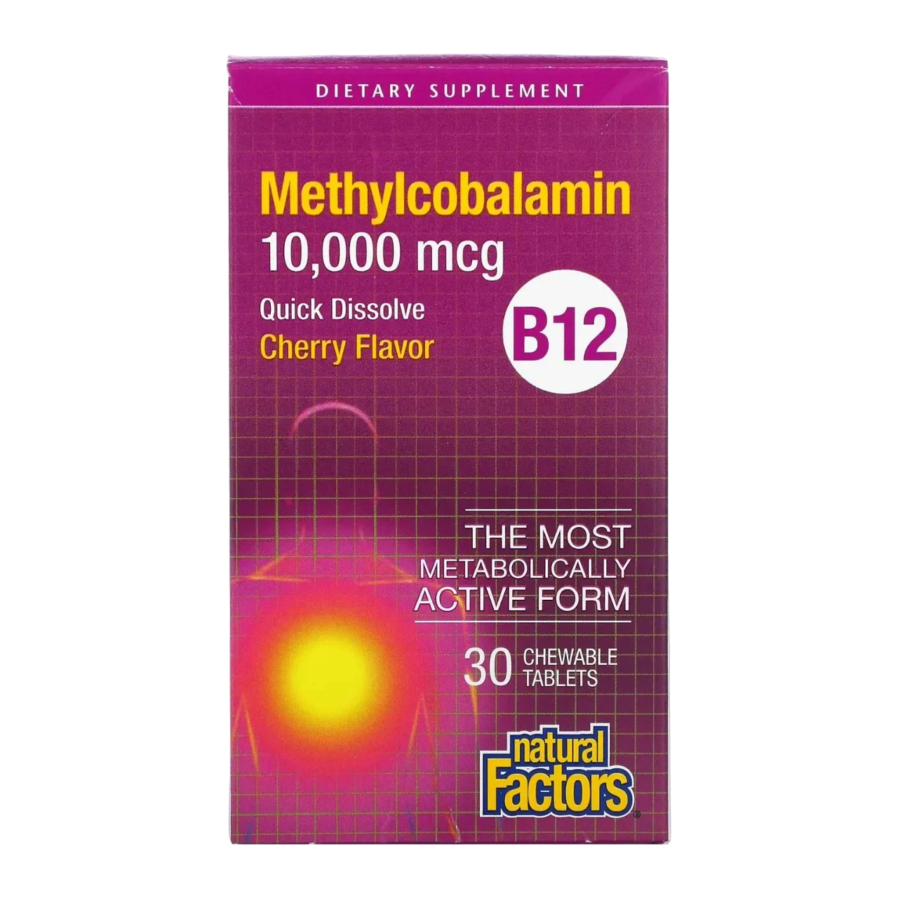 Natural Factors B12 Methylcobalamin 10000 Mcg 30 Chewable Tablets