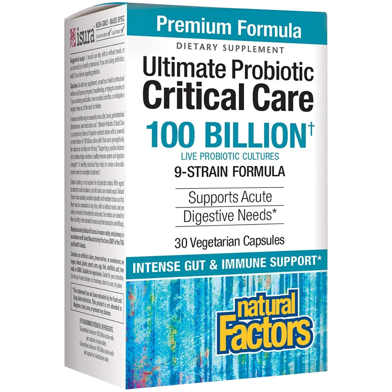 Natural Factors Critical Care Probiotic 100 Billion 9str 30 Vegetarian Capsules