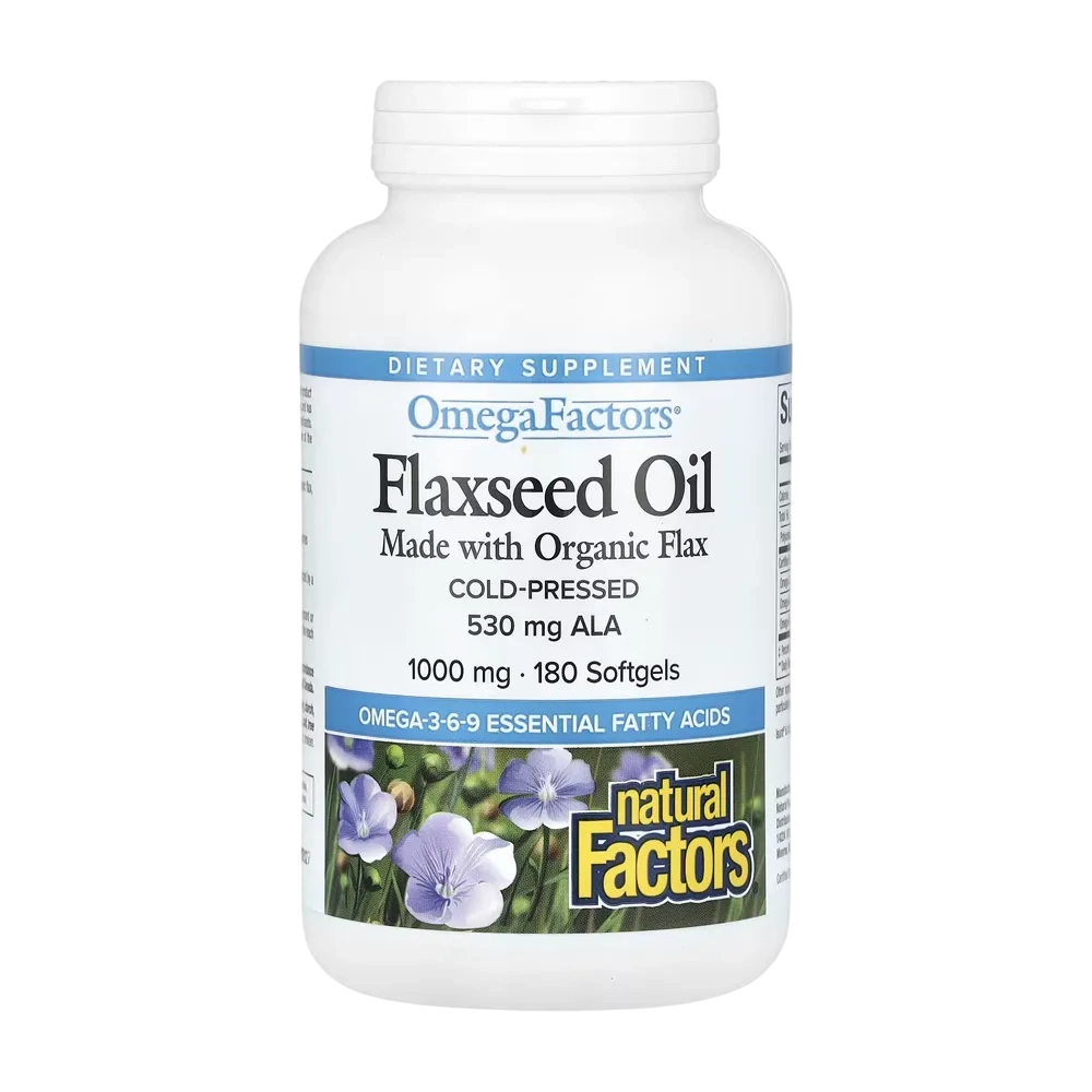 Natural Factors Flaxseed Oil 530mg Ala 1000mg 180sg