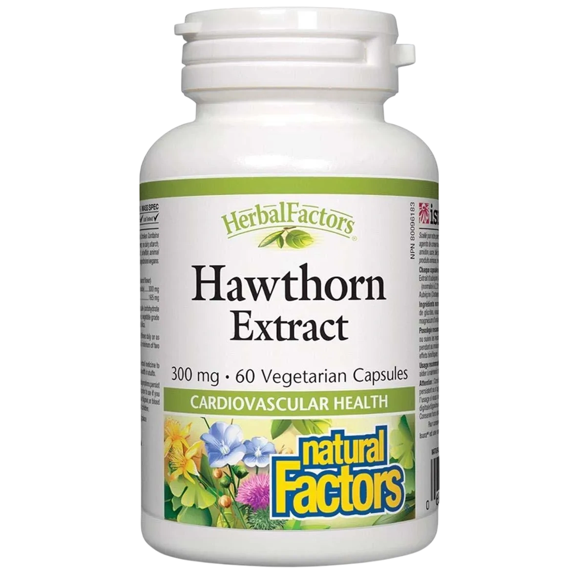 Natural Factors Hawthorn Extract, 300 Mg, 60 Veggie Capsules