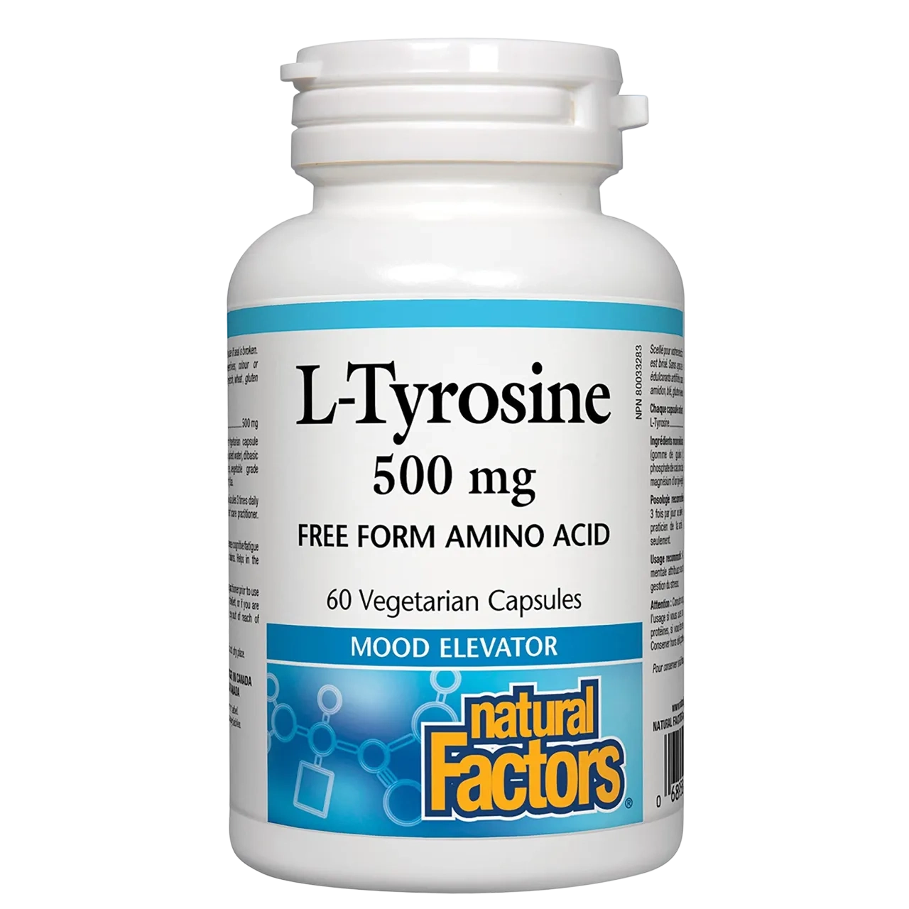 Natural Factors L-tyrosine 500mg 60 Vegetarian Capsules
