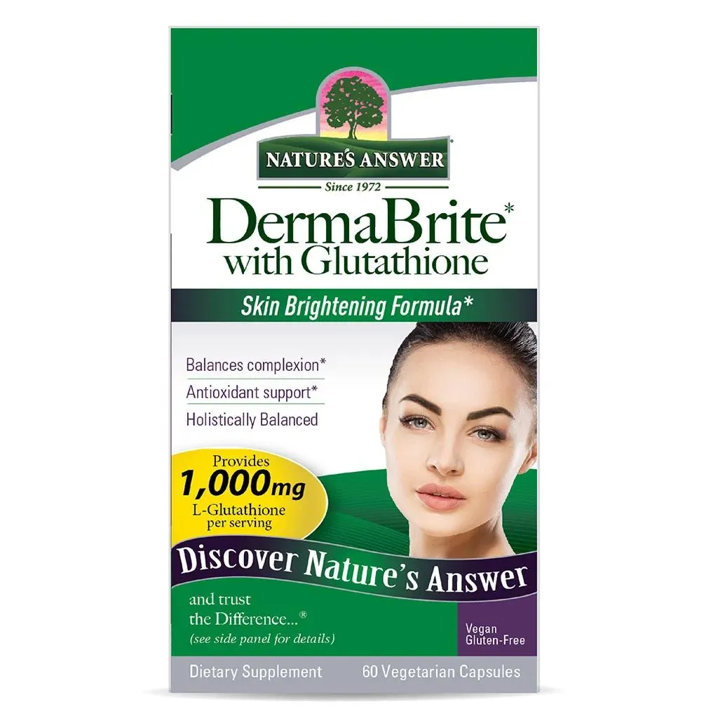 Nature's Answer Dermabrite With Glutathione Vegetarian Capsules For Skin Brightening, Pack Of 60's