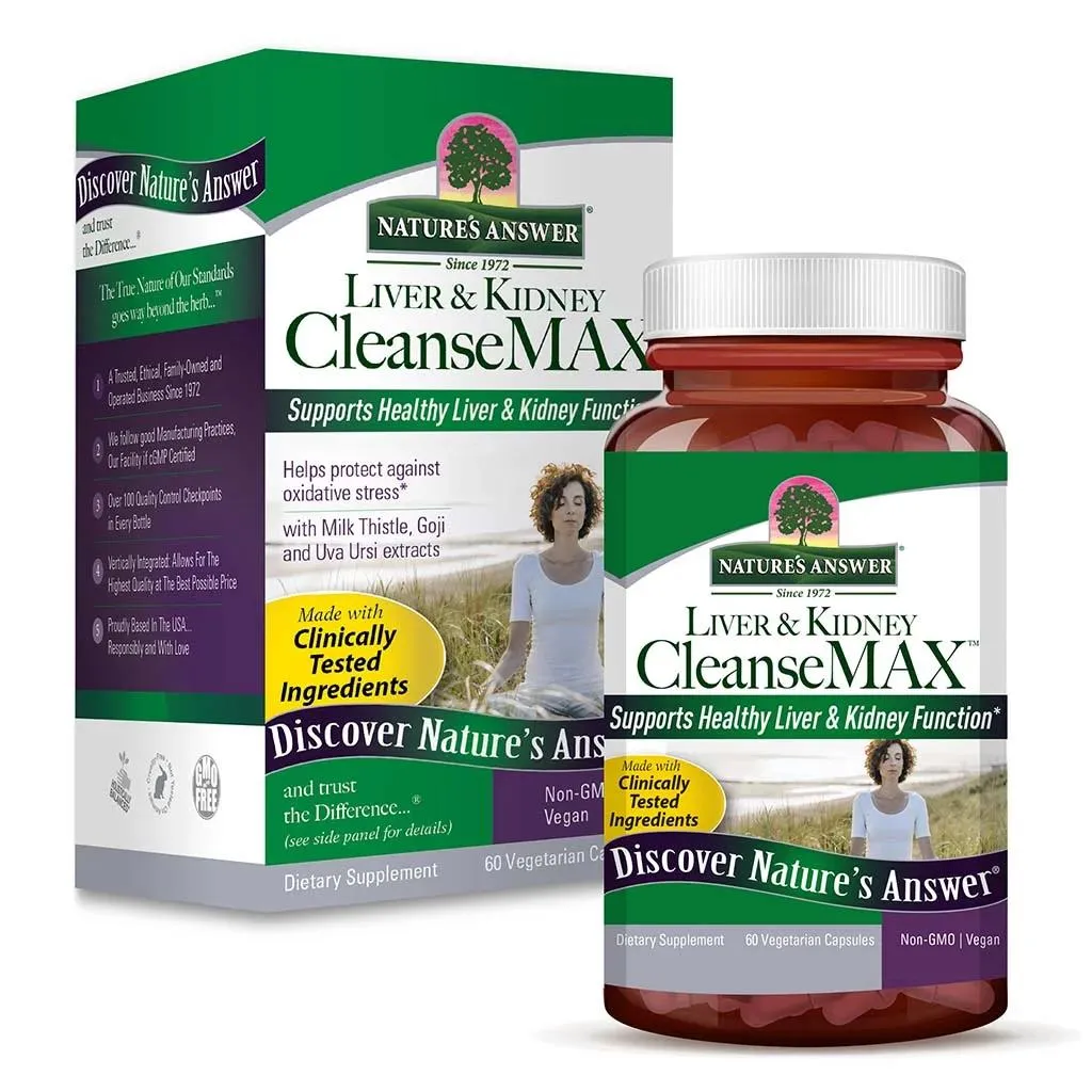 Nature's Answer Liver & Kidney Cleanse Max Vegetarian Capsules, Pack Of 60's