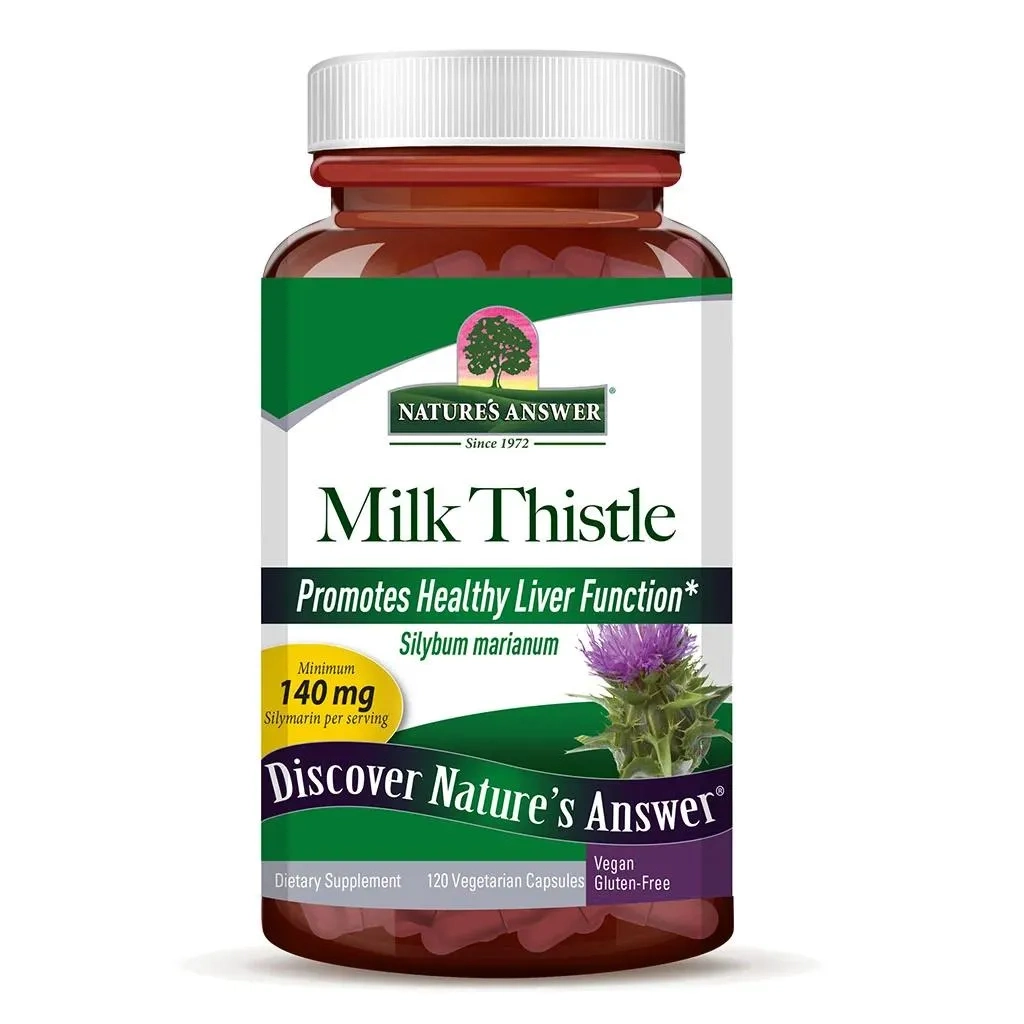 Nature's Answer Milk Thistle Seed Standardized Vegan Capsules For Detox & Liver Function, Pack Of 120's