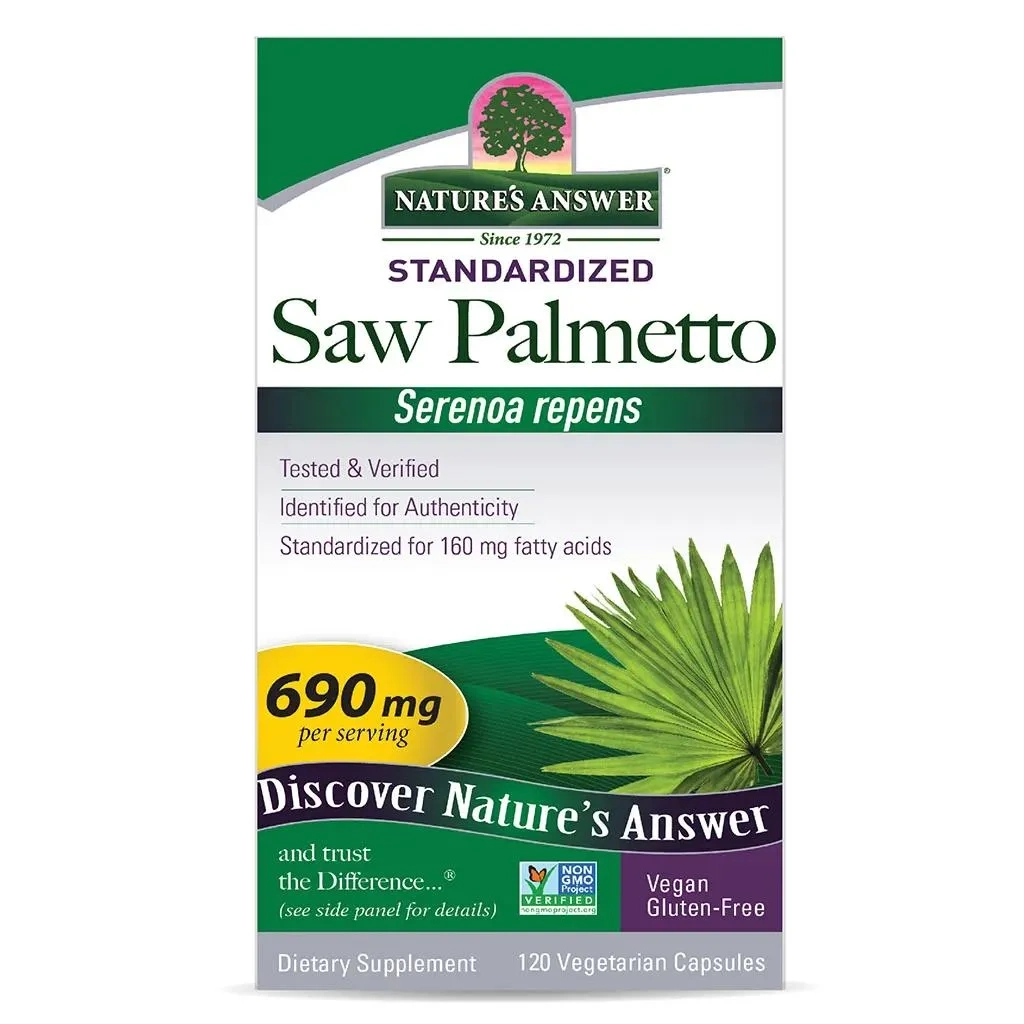 Nature's Answer Saw Palmetto 690mg Vegan Capsules For Prostate Health, Pack Of 120's