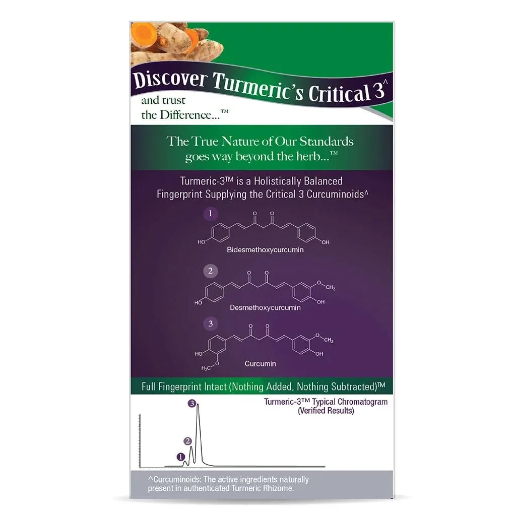 Nature's Answer Turmeric 3 12,800 Mg Herbal Equivalent Vegan Capsules For Bone & Joint Health, Pack Of 90's