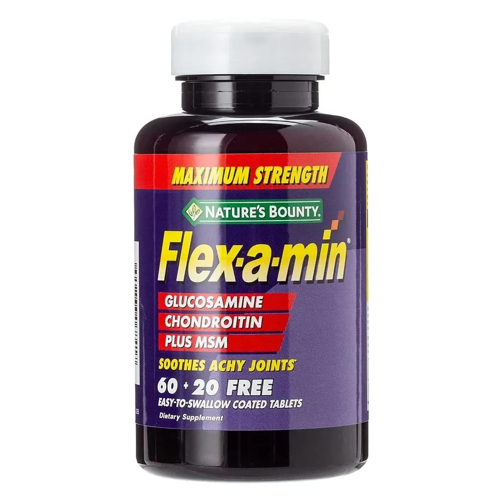 Nature's Bounty Flex-a-min Maximum Strength Glucosamine Supplement Tablets For Joints, Pack Of 60's