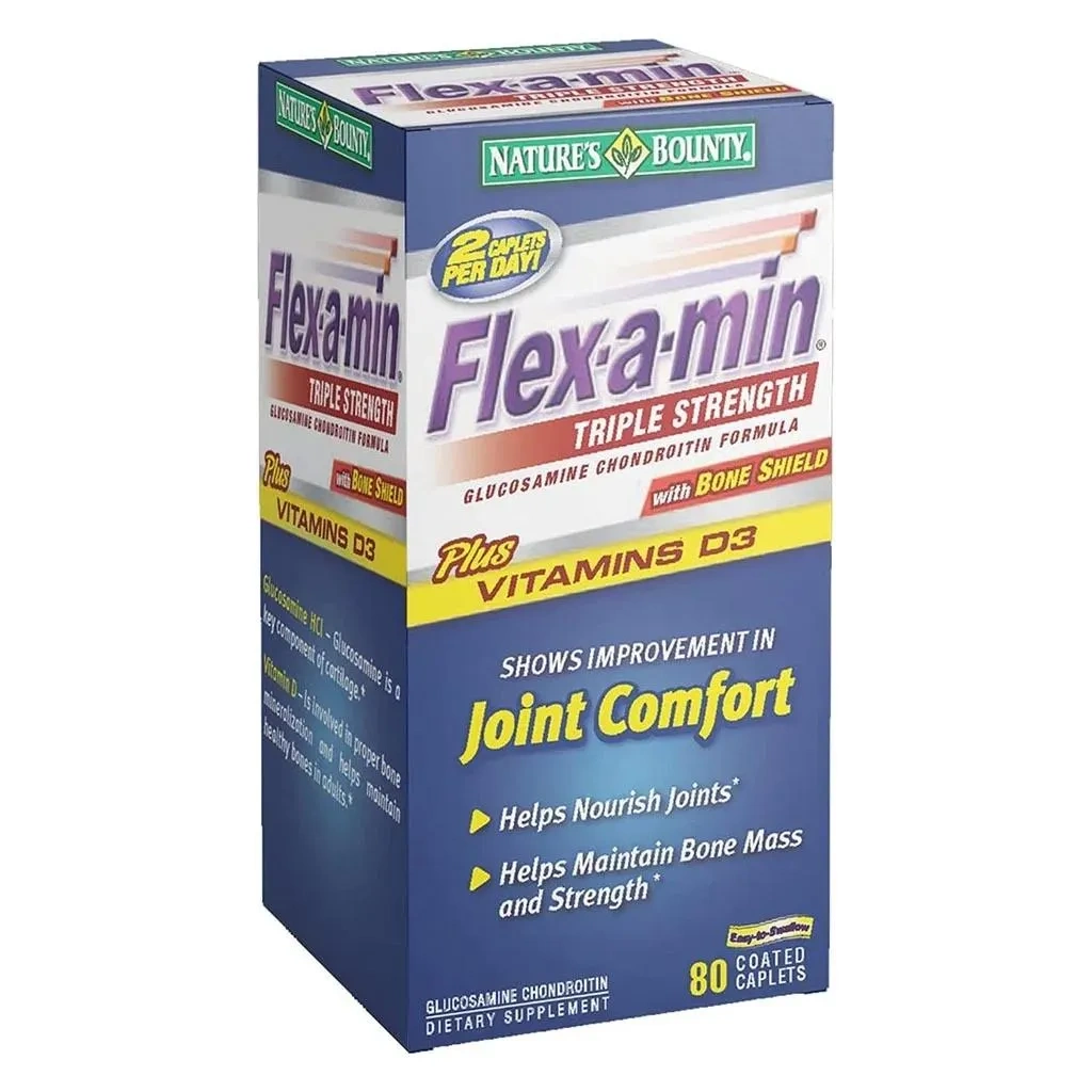 Nature's Bounty Flex-a-min Triple Strength Caplets 80's