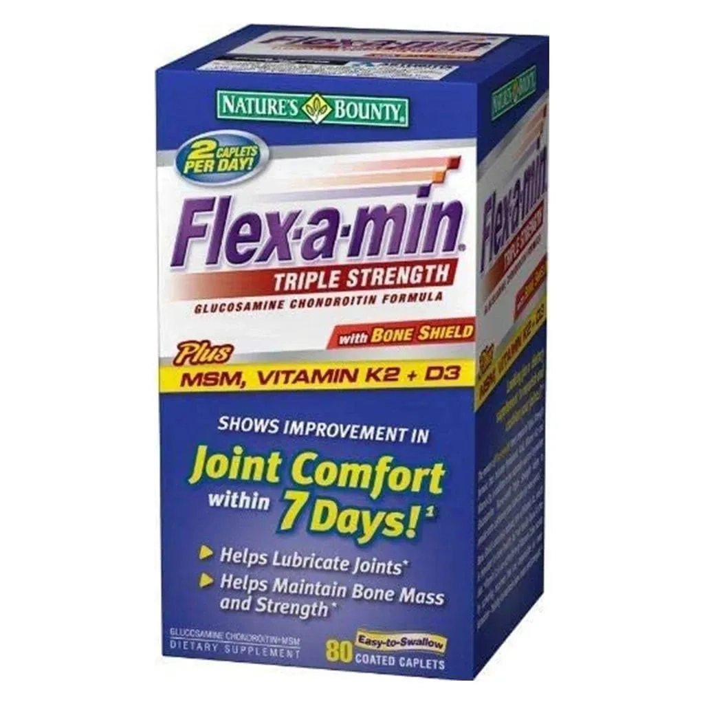 Nature's Bounty Flex-a-min Triple Strength Caplets 80's