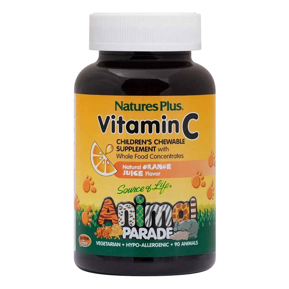 Nature's Plus Animal Parade Vitamin C Chewable Supplement Animal Shaped Tablets 90 Count