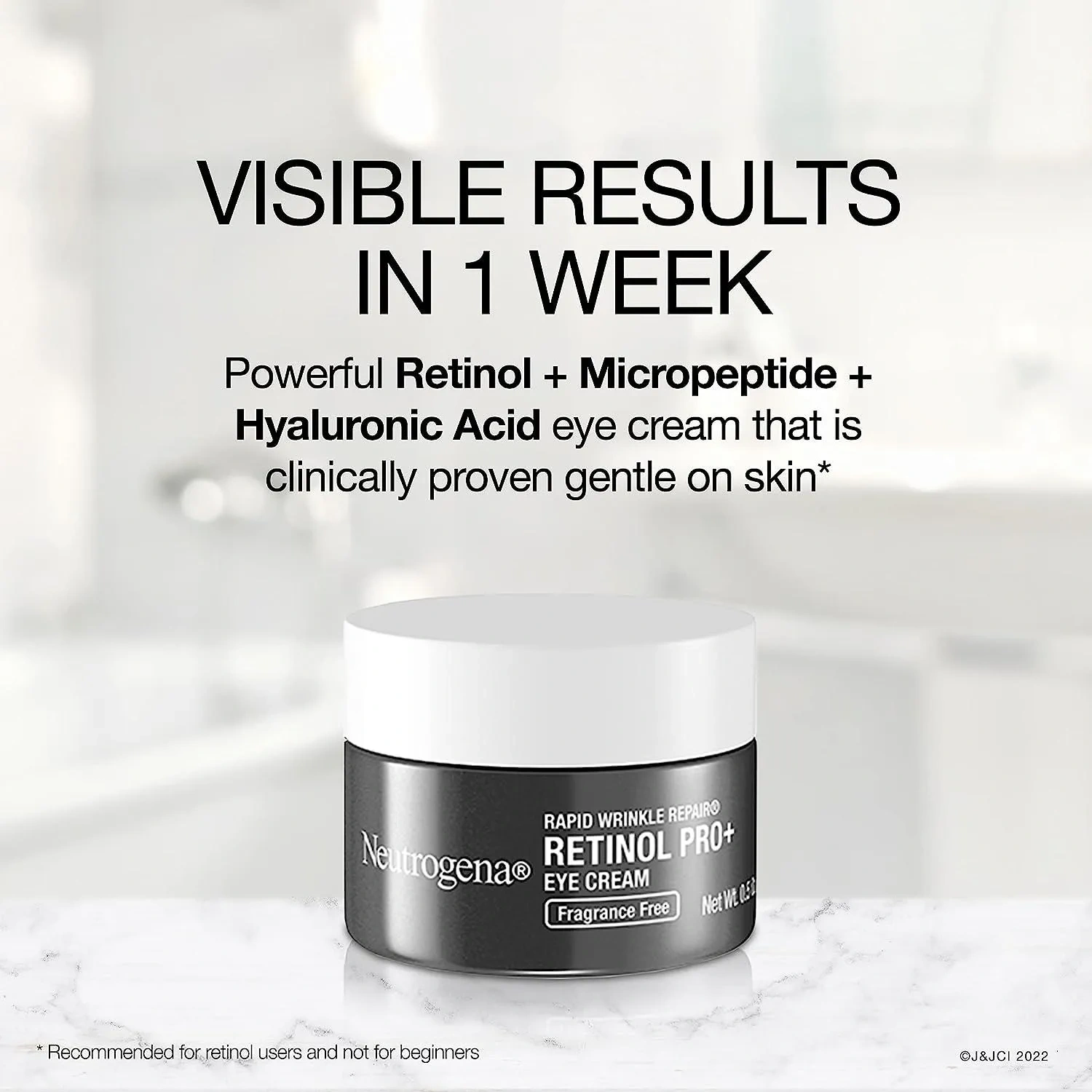 Neutrogena Rapid Wrinkle Repair Retinol Pro+ Anti-Wrinkle Eye Cream For Wrinkles & Dark Circles 0.5 Oz Blue