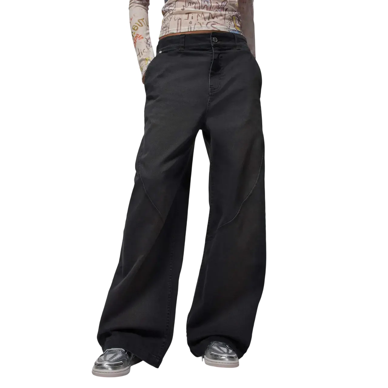 Nike Jordan Flight Women's '91 Wide-leg Baggy Trousers Hq9193-010 Size Xs