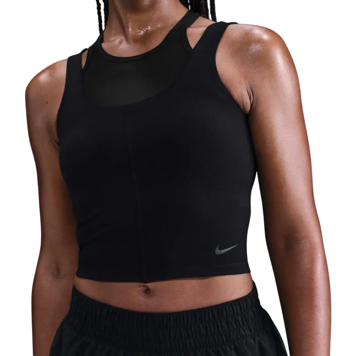 Nike One Fittedwomen's Dri-fit Cropped Tank Top Hv3653-010 Size M