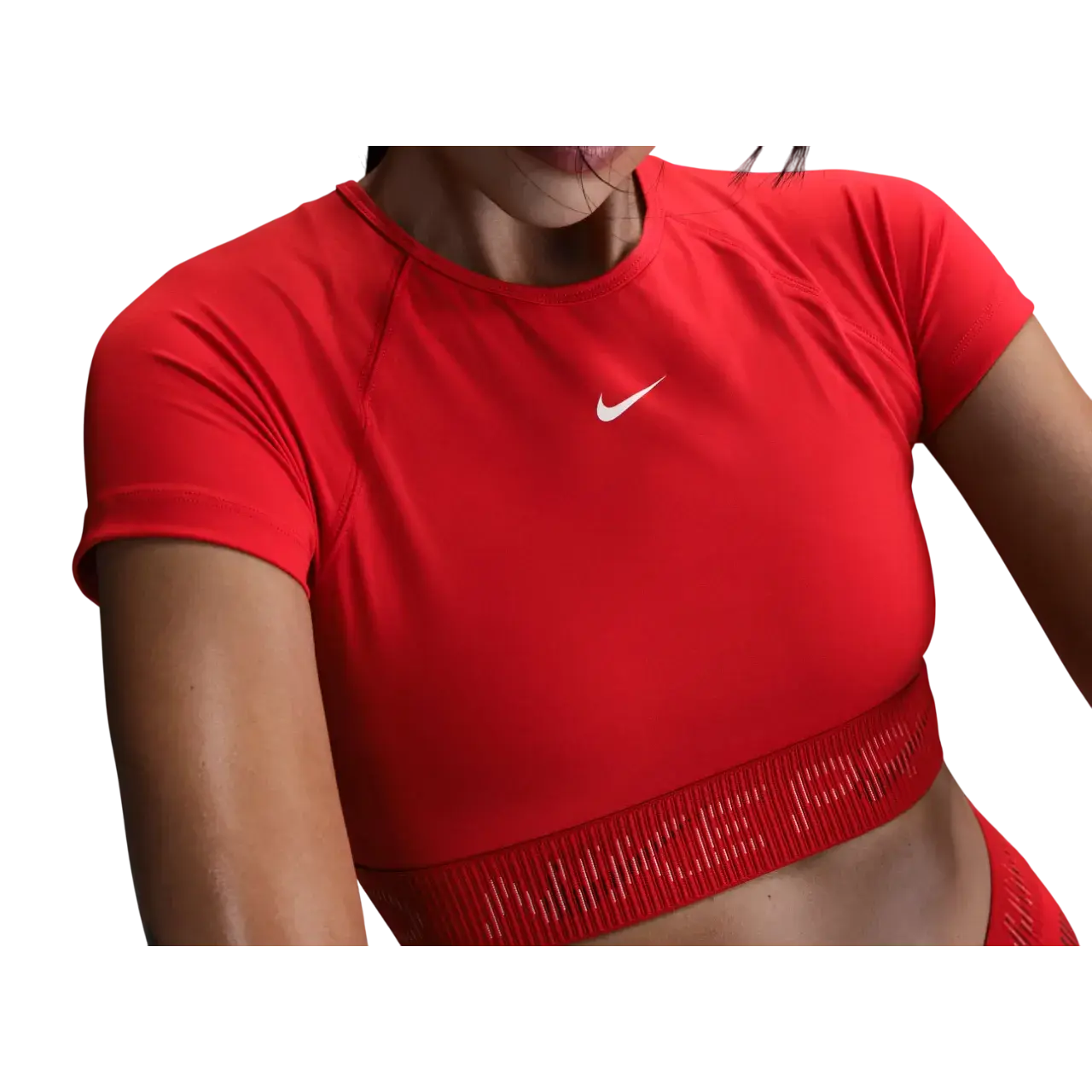 Nike Prowomen's Dri-fit Short-sleeve Cropped Graphic Top Hm6369-657 Size M
