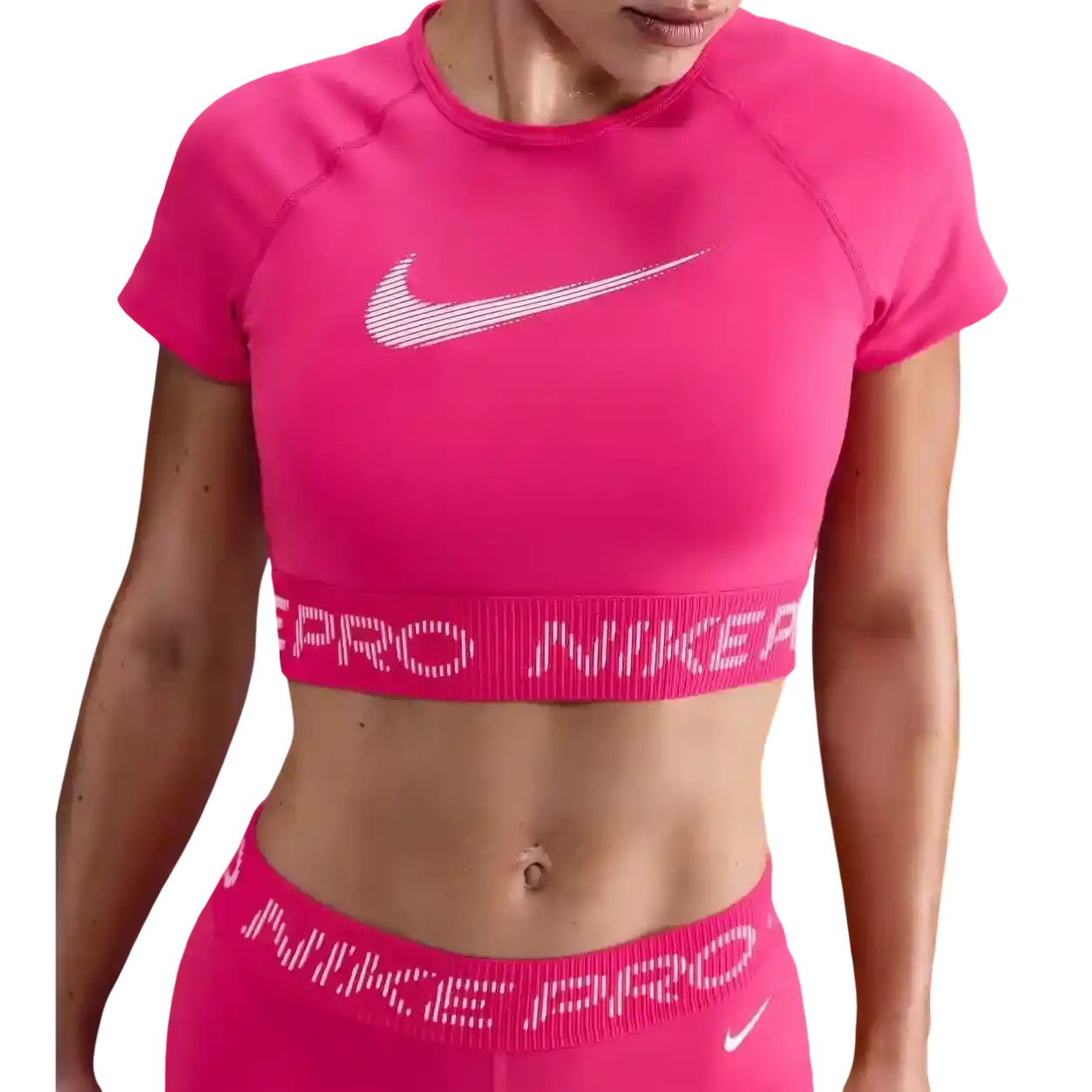 Nike Prowomen's Dri-fit Short-sleeve Cropped Graphic Top Hv3673-666 Size L