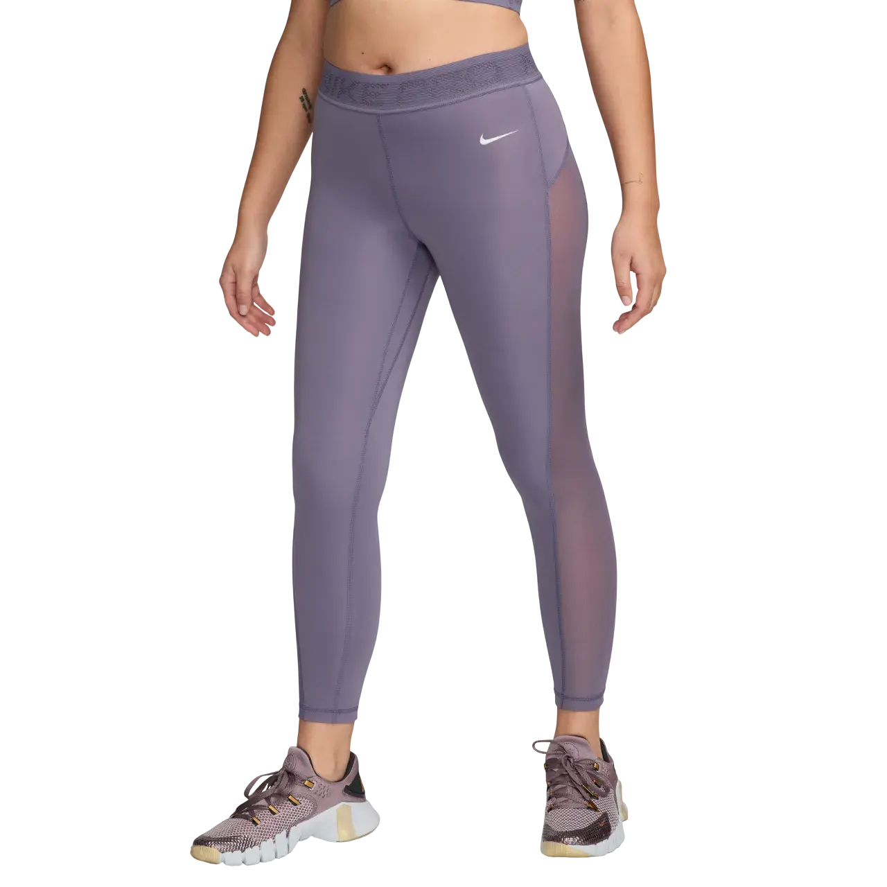 Nike Prowomen's Mid-rise 7-8 Mesh-panelled Leggings Fn4981-509 Size S