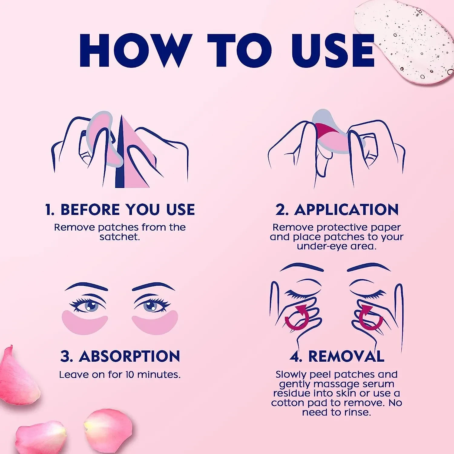 Nivea Face Under-Eye Mask Hydrating, Rose Care With Organic Rose Water & Hyaluron, All Skin Types 1 Pair