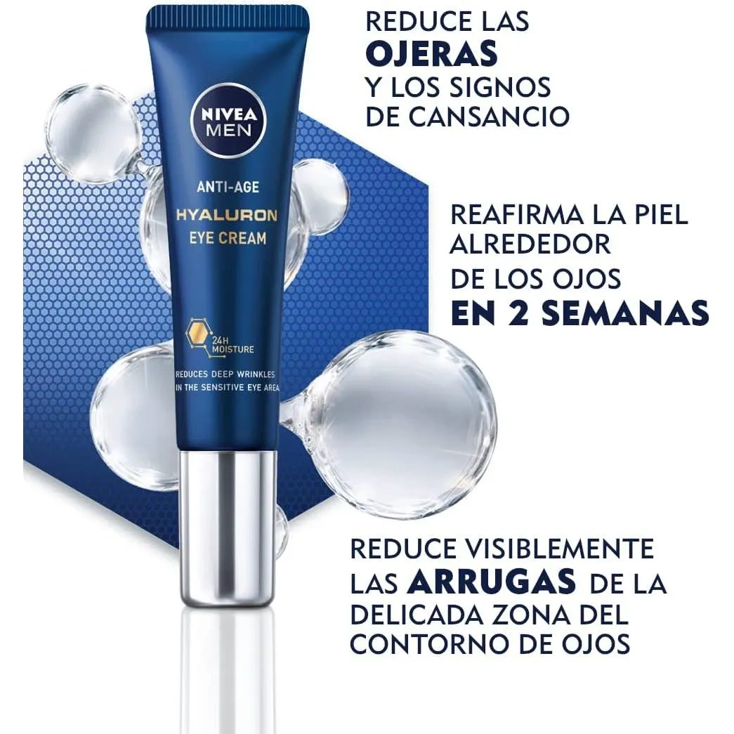 Nivea Men Hyaluron Eye Cream Powerful Anti-Ageing With Hyaluronic Acid, Moisturising 15Ml