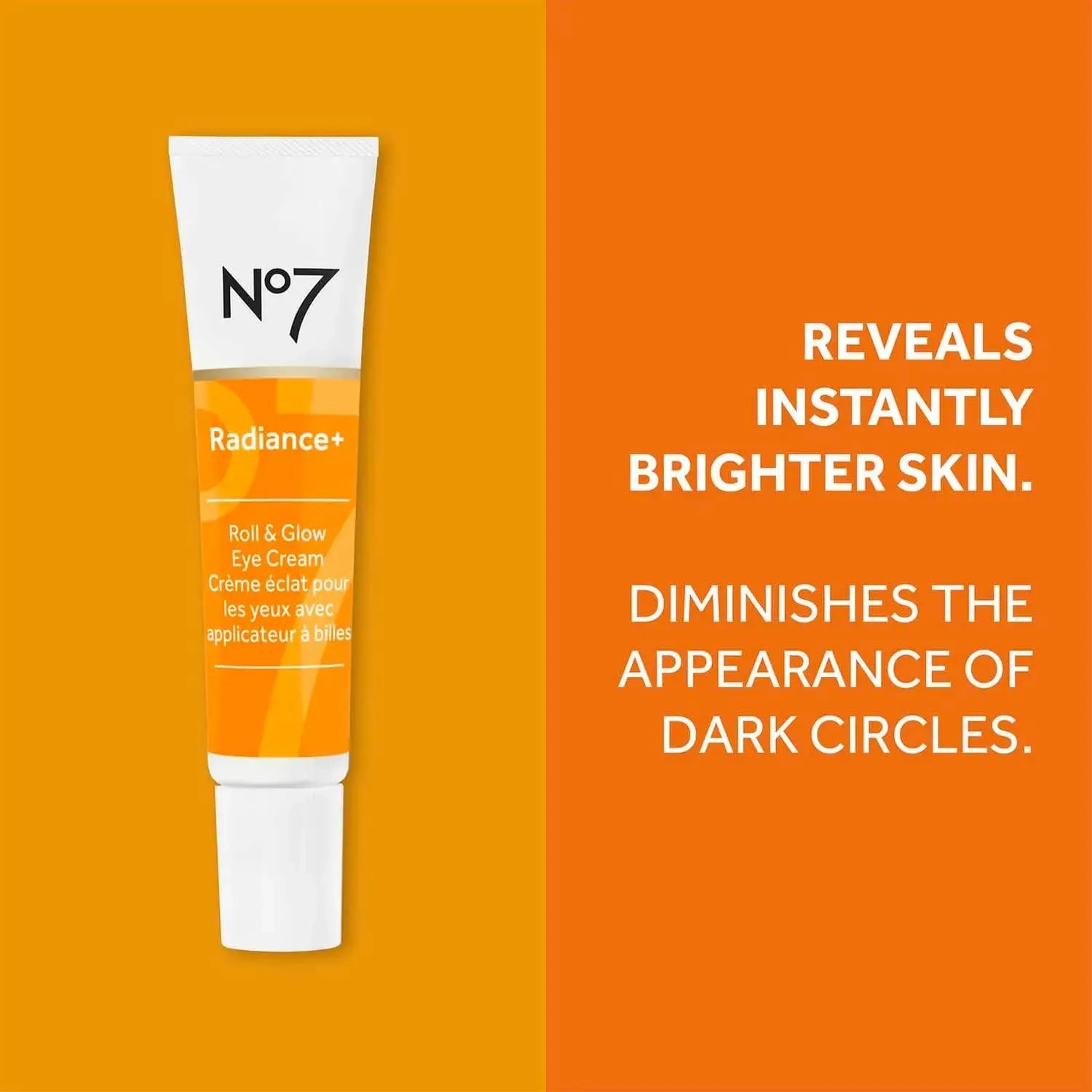 No.7 Radiance+ Roll & Glow Eye Cream - Reviving & Illuminating Under Eye Cream Eye Roller 15Ml