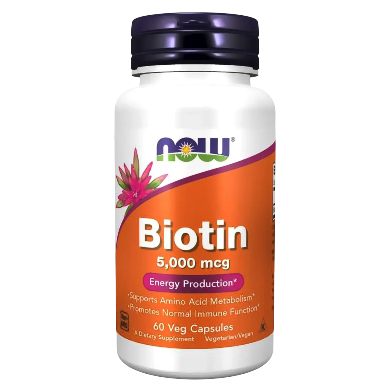 Now Biotin 5000 Mcg Veg Supplement 60 Tablets