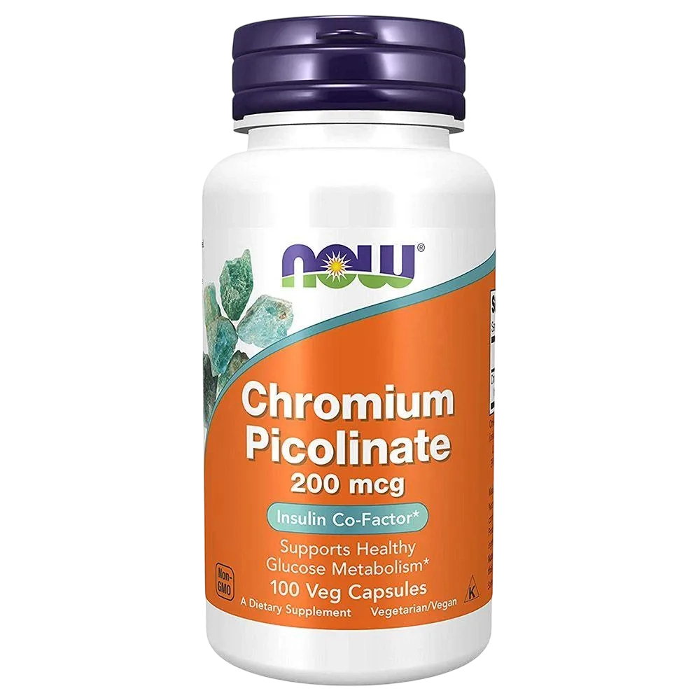 Now Chromium Picolinate 200mcg 100 Veg Capsules