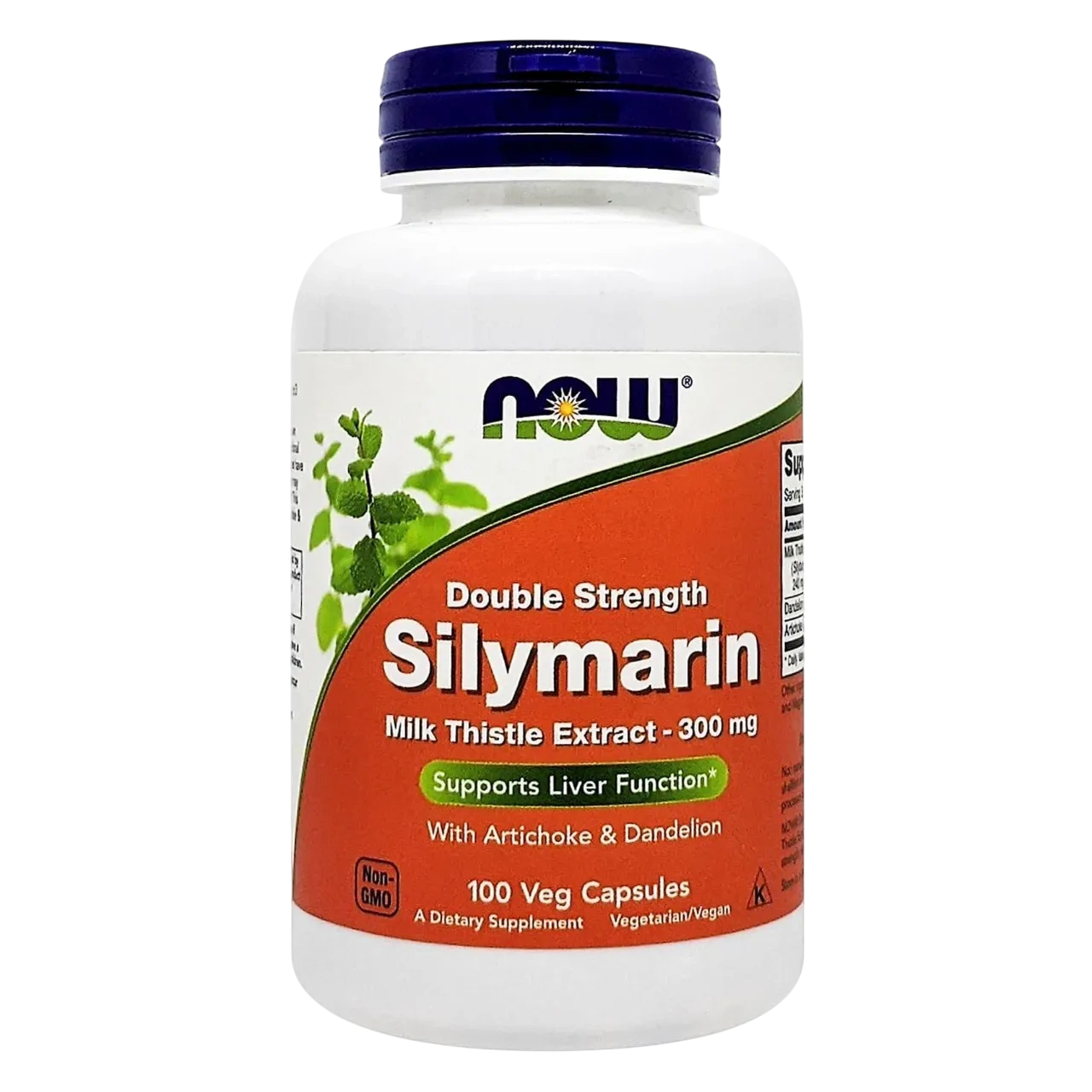 Now Double Strength Silymarin 300mg Dietary Supplement Vegetarian 100 Capsules