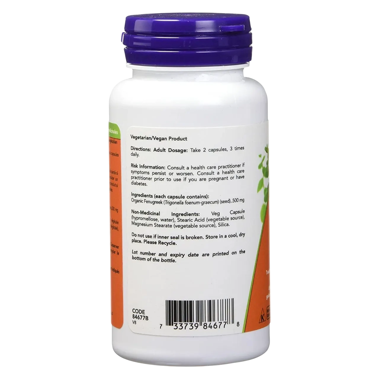 Now Fenugreek 500mg Herbal Supplement 100 Capsules