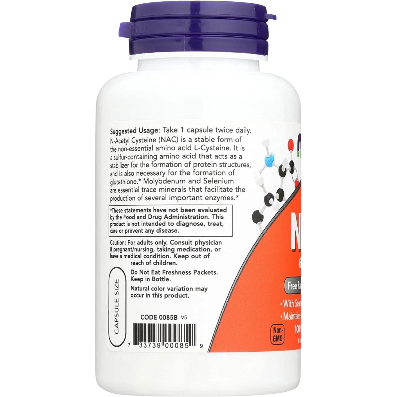 Now Foods Nac 600mg, 100 Capsules