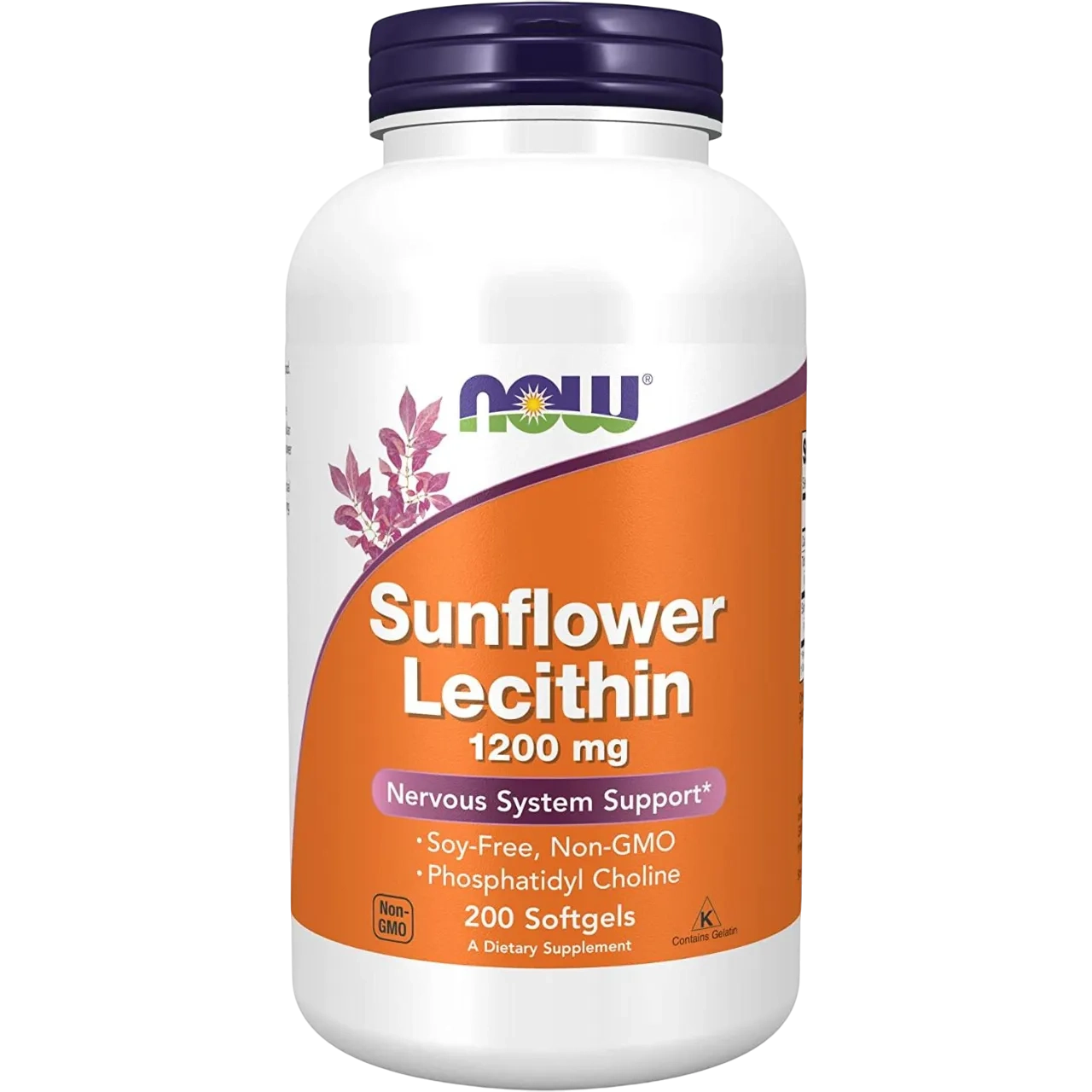 Now Foods Sunflower Lecithin Supplement, 1200 Mg 200 Softgels