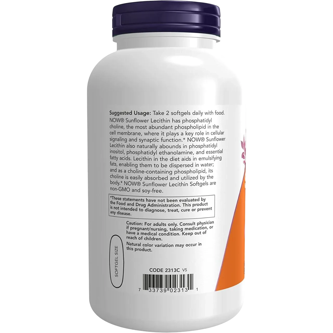 Now Foods Sunflower Lecithin Supplement, 1200 Mg 200 Softgels