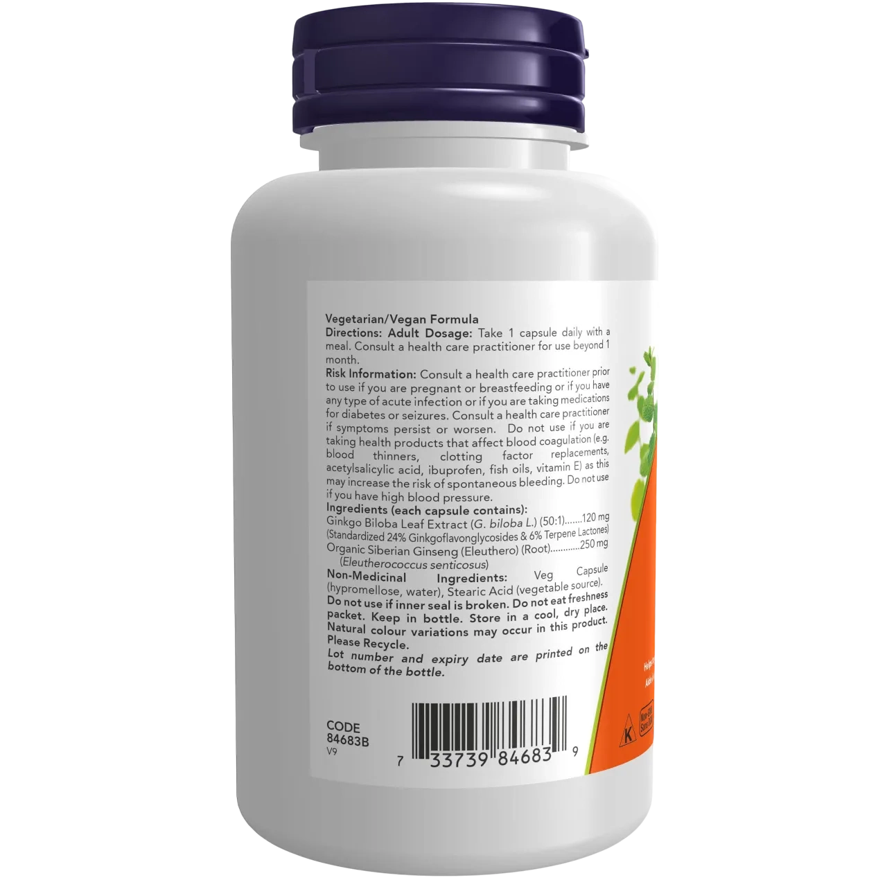 Now Foods Supplements Ginkgo Biloba 120 Mg Double Strength Nongmo Project Verified 100 Veg Capsules
